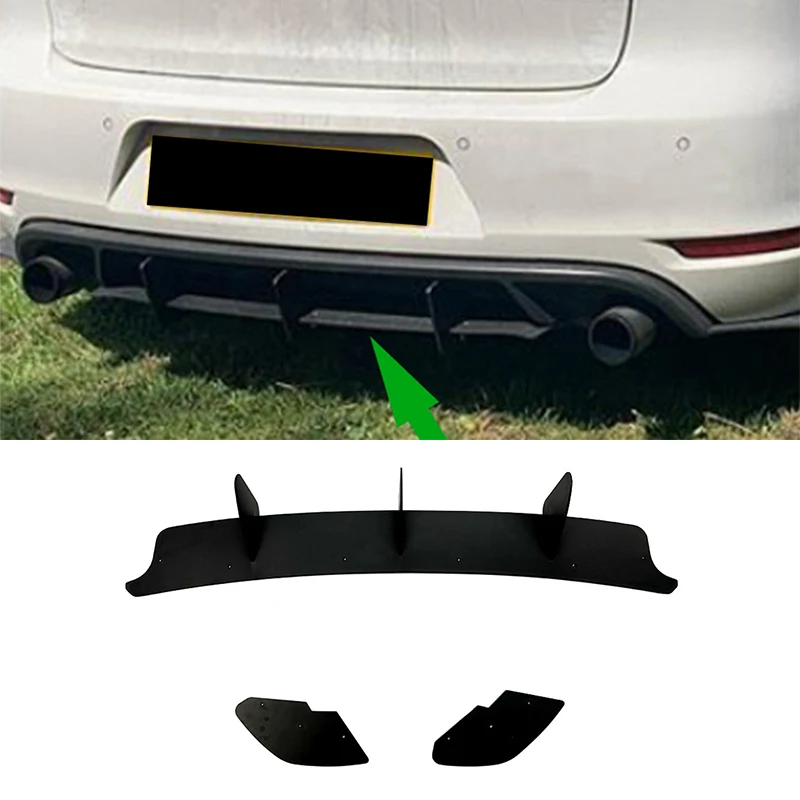 

Car Rear Bumper Diffuser Lip Rear Side Splitters Spoiler Lip For Volkswagen Golf 6 MK6 GTI 2009-2013 Body Kits Tuning