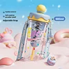 880ml Sports Water Bottle with Straw & Strap, BPA-Free Leak-Proof Plastic Cup, Portable Tea Infuser for Women Outdoor Gym Hiking 6