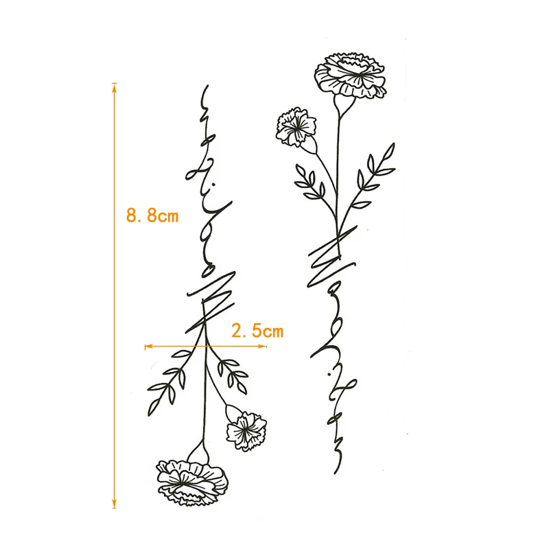 30 Stile Graue Blumen Wasserfeste Temporäre Tattoos Aufkleber Fake Tattoo Männer Schmetterling Körperkunst Flash Tatouage Henna Tattoo Frauen – Detail 6