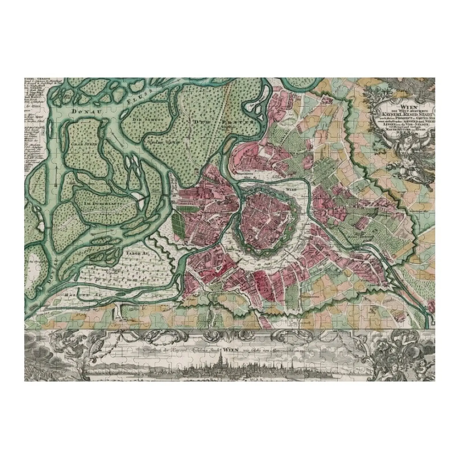 

Vintage Map of Vienna Austria (1730) Jigsaw Puzzle Customizable Child Gift Puzzle