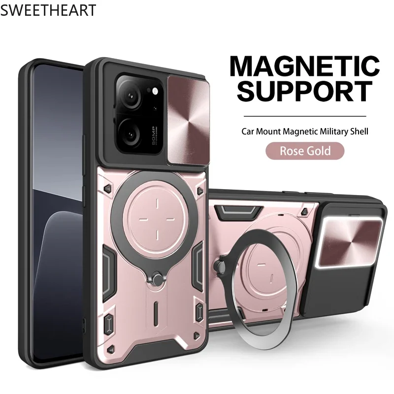 Magnetic Adsorption Slide Camera Armor Rotation Case