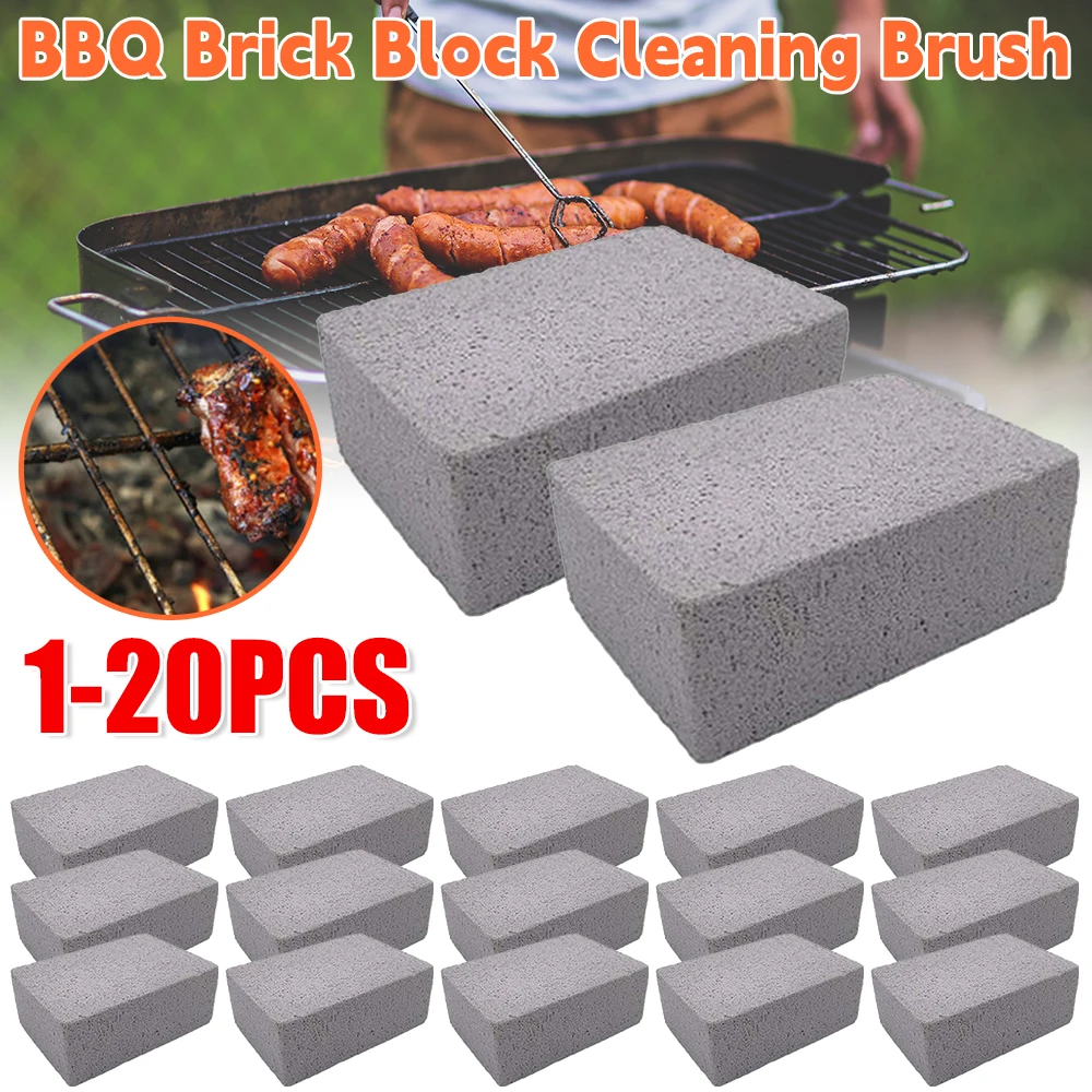 1-20PCS BBQ Grill Cleaning Brush Brick Block Barbecue Cleaning Stone Pumice Brick for Barbecue Rack Outdoor Kitchen BBQ Tools