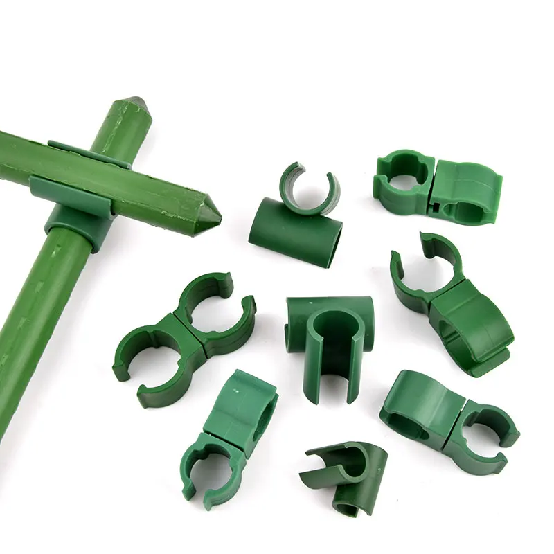 Plant Clips 10/20/50pcs Garden Cross Clip Plastic Fastener 8/11/16/20mm Plant Support Connecter Clamp Rod Adjustable Fixed Buckle Trellis