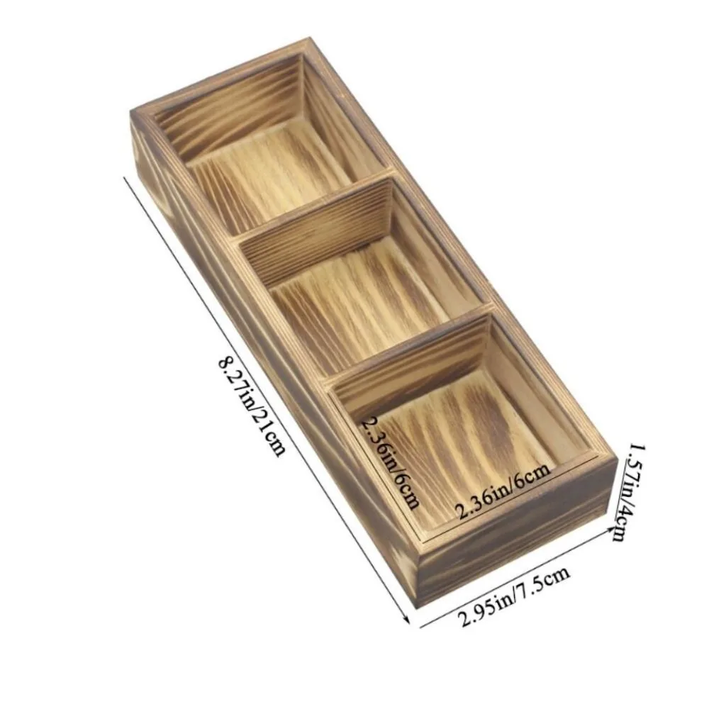 Portable Solid Wood Retro Tea Bag Holder Exquisite Practical Multi Compartment Storage Box Desktop Creativity Simple Wooden Box