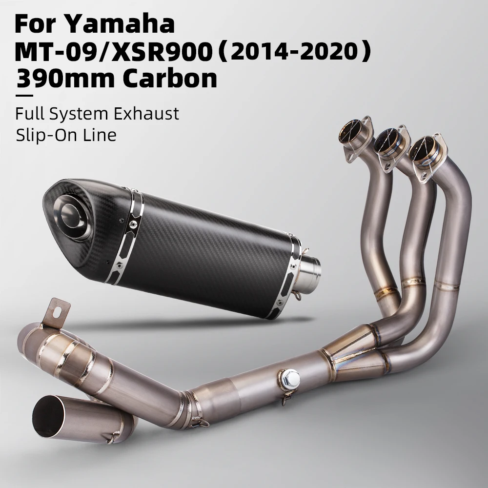 

For YAMAHA MT09 FZ09 XSR900 full Motorcycle Exhaust System Escape Slip On 51MM Donut Titanium alloy Front Tube Link Pipe 51MM