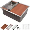 33 Inch Undermount Kitchen Sink Workstation 16 Gauge Stainless Steel Large Single Bowl Under Counter Kitchen Sinks Basin 6