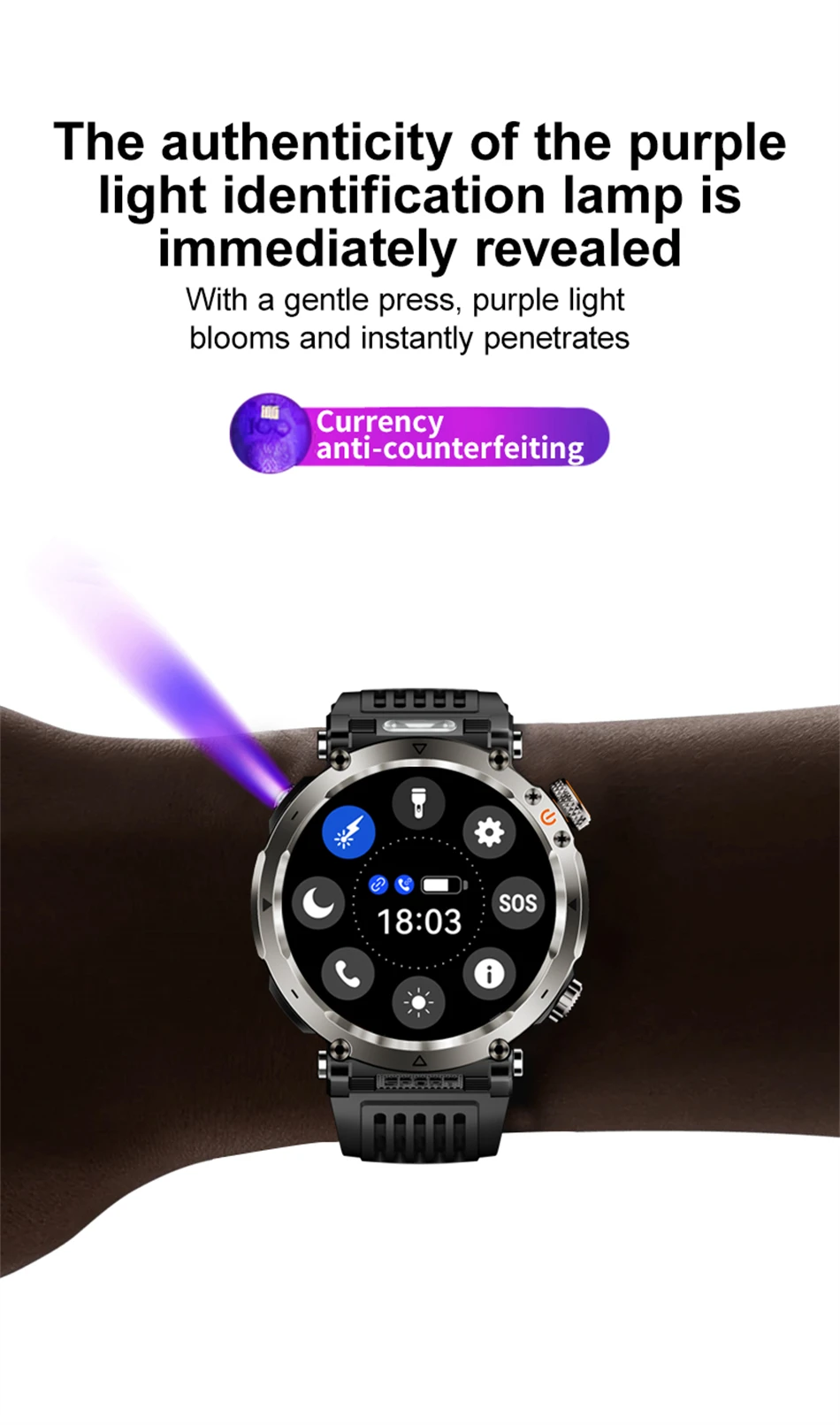 New 600 mAh Battery Smart Watch Men's 1.7 inch Outdoor Sports IP68 Waterproof Watches BT Calling with LED Flashlight Smartwatch