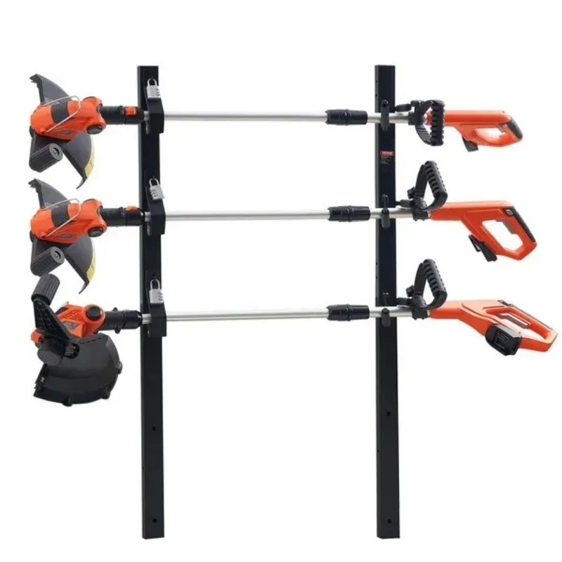 VEVOR Trimmer Rack, 3 Place Weeder Trimmer Rack, Locking Trim Holder Landscape Trailer Rack Carrier Mount on Open Pickup/Trailer