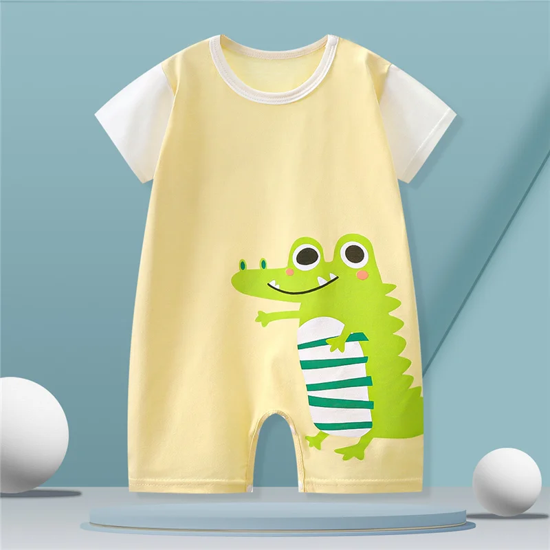 

Baby Clothes One-piece Summer Newborn Print Romper Infant Girls Boys Jumpsuit Toddler Short Sleeve Bodysuit Pajamas 0-2 Years