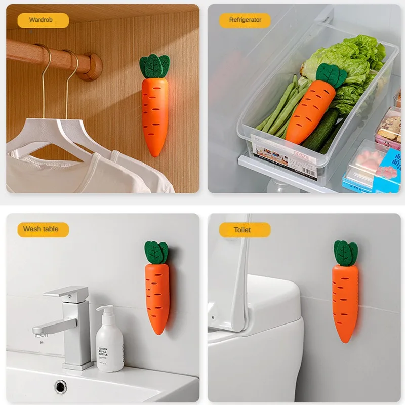 Refrigerator deodorant Bamboo charcoal air purifier Activated charcoal odor absorber Bamboo charcoal odor absorber Cute Carrot Shape Refrigerator Odor Box Freezer Deodorant Activated Carbon Bamboo Charcoal Package Deodorant Charcoal Bag