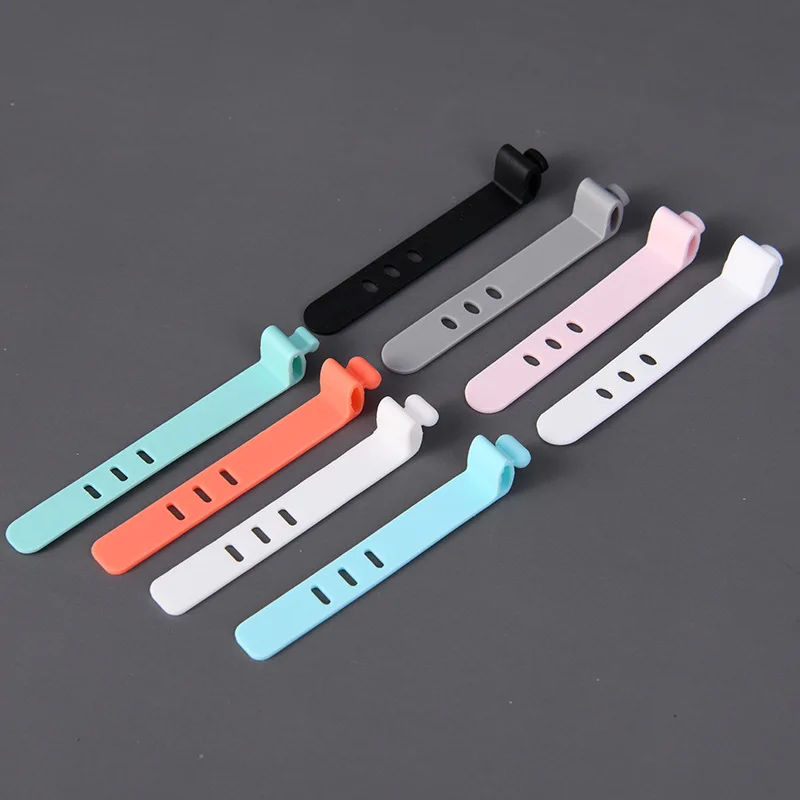 

2PCS Silicone Buckle Strap Tie Loop Wrap Data Charging Earphone Cord Cable Cable Management