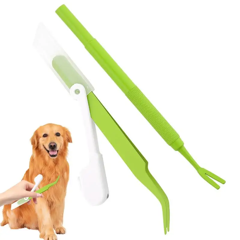 

2pcs Dog Tick Remover Tools Tweezer Tick Pull Pet Cat Dog Tick Clamp Accessaries Animal Tick Remover Tools Pet Tick Removing Kit