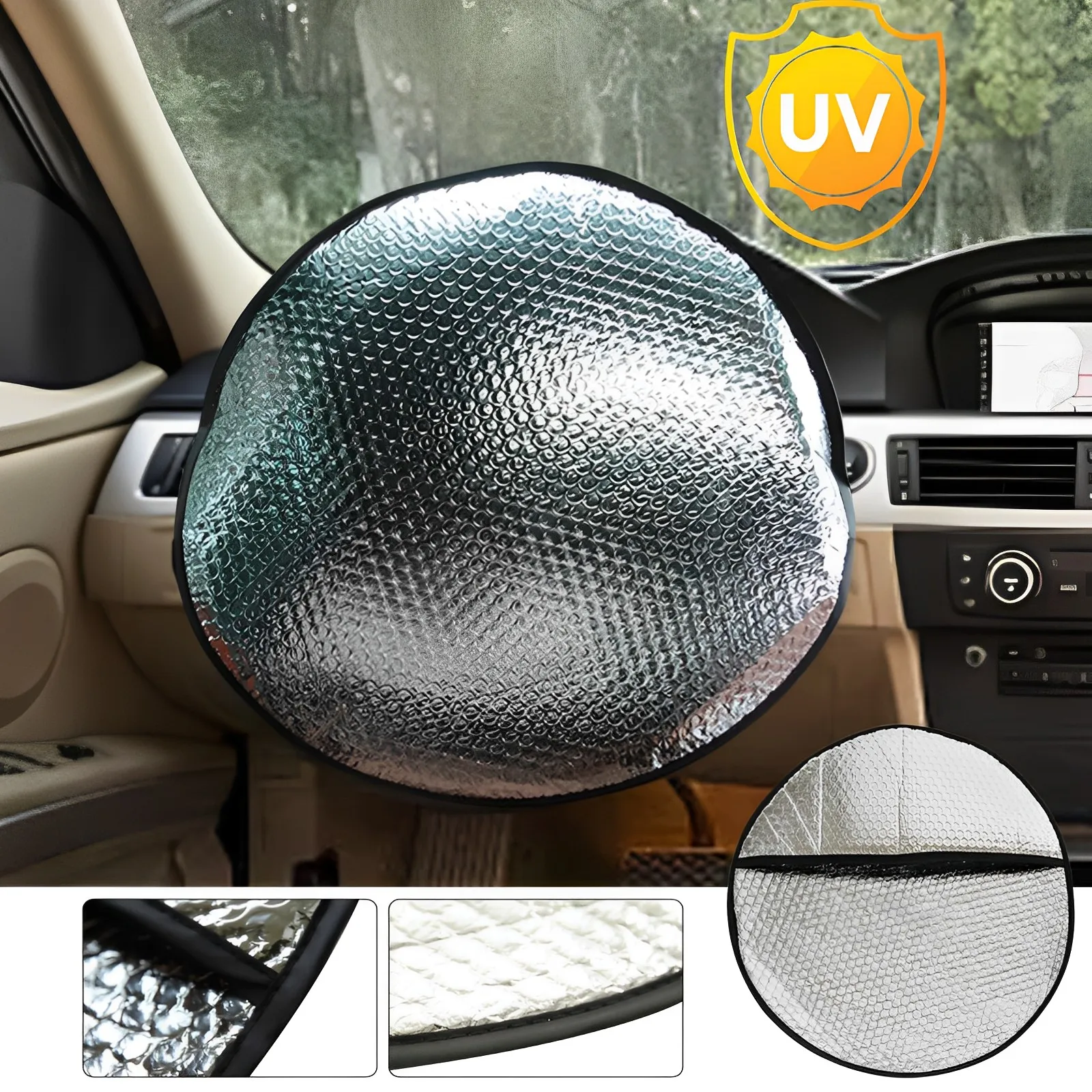 Car-Steering-Wheel-Sun-Shade-Cover-Double-Thick-Sun-Protection-Foldable ...