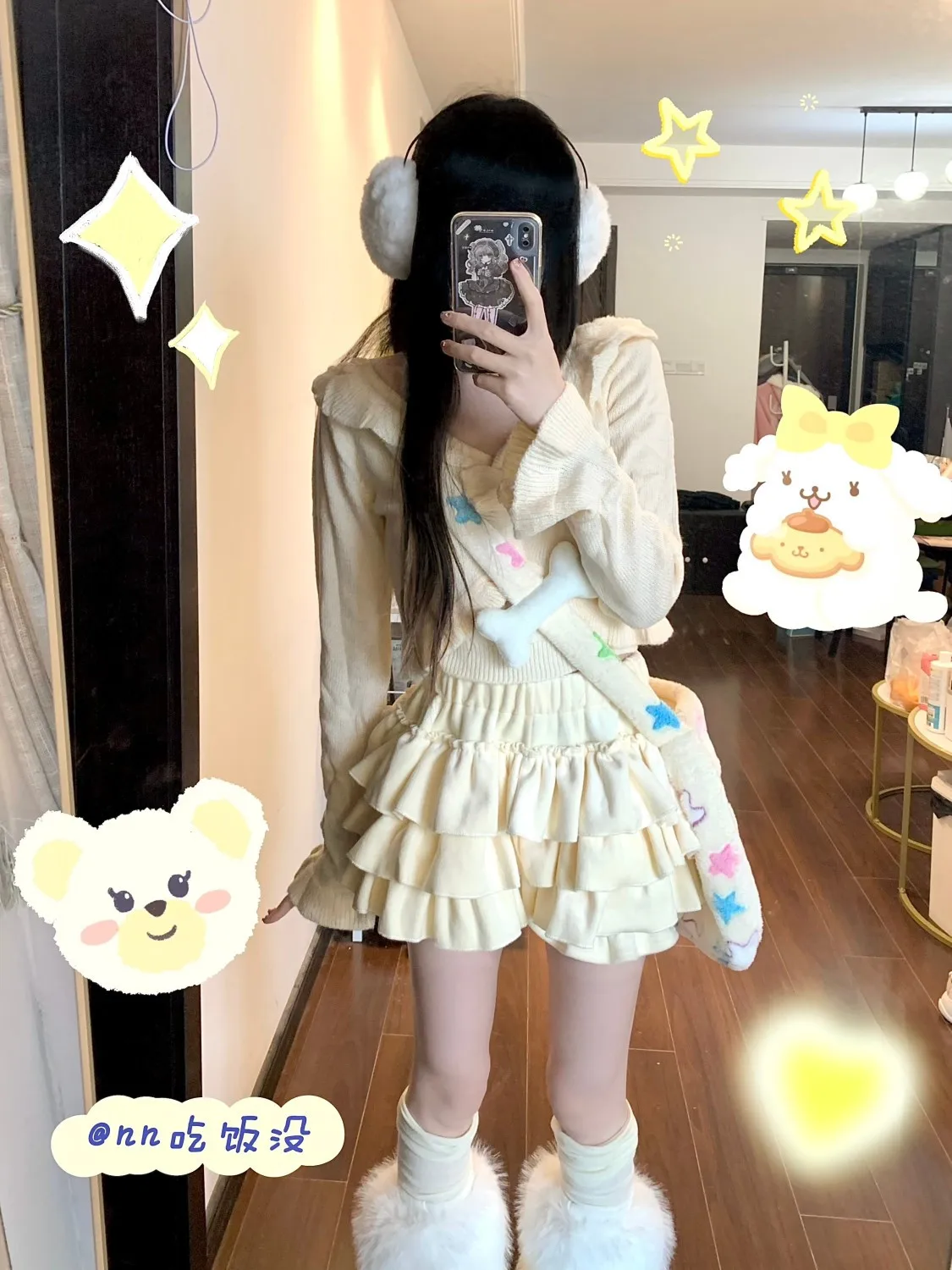 

Sweet Lolita Pumpkin Pants Lace Puff Skirt Cake Ruffle Edge Short Skirt Autumn High Waist Skirt Korea Japan