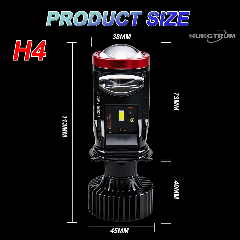 H4 LED 헤드라이트 바이 프로젝터 렌즈 CANBUS 플러그 앤 플레이 듀얼 하이/로우 빔 팬 터보 자동차 라이트 6000K 화이트 스캐너