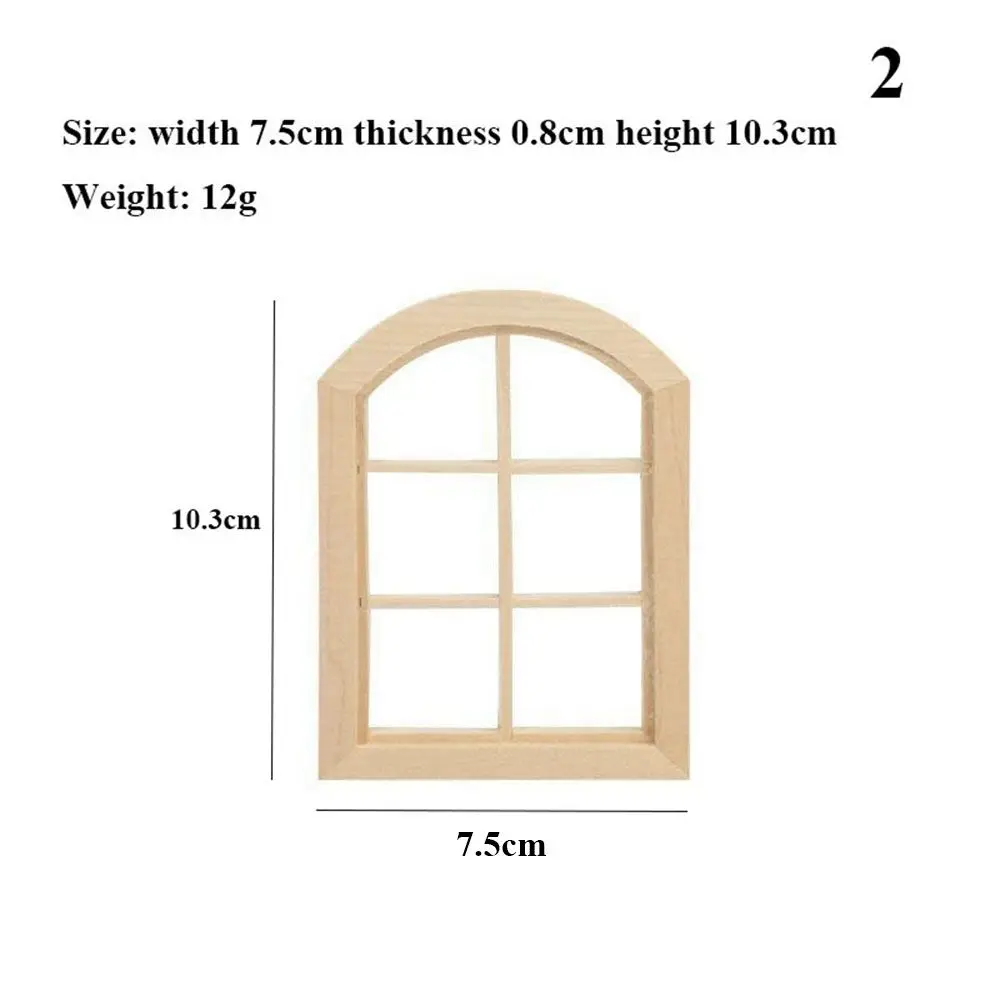 Charming DIY Miniature Dollhouse Wooden Frame Window with Glass Plate