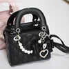 Mine Mass-Produced Japanese Girl Hand Made Bag Bowknot Sweet Cool Diana Bag with Bag Pendant Ladies Small Leather Bags 4