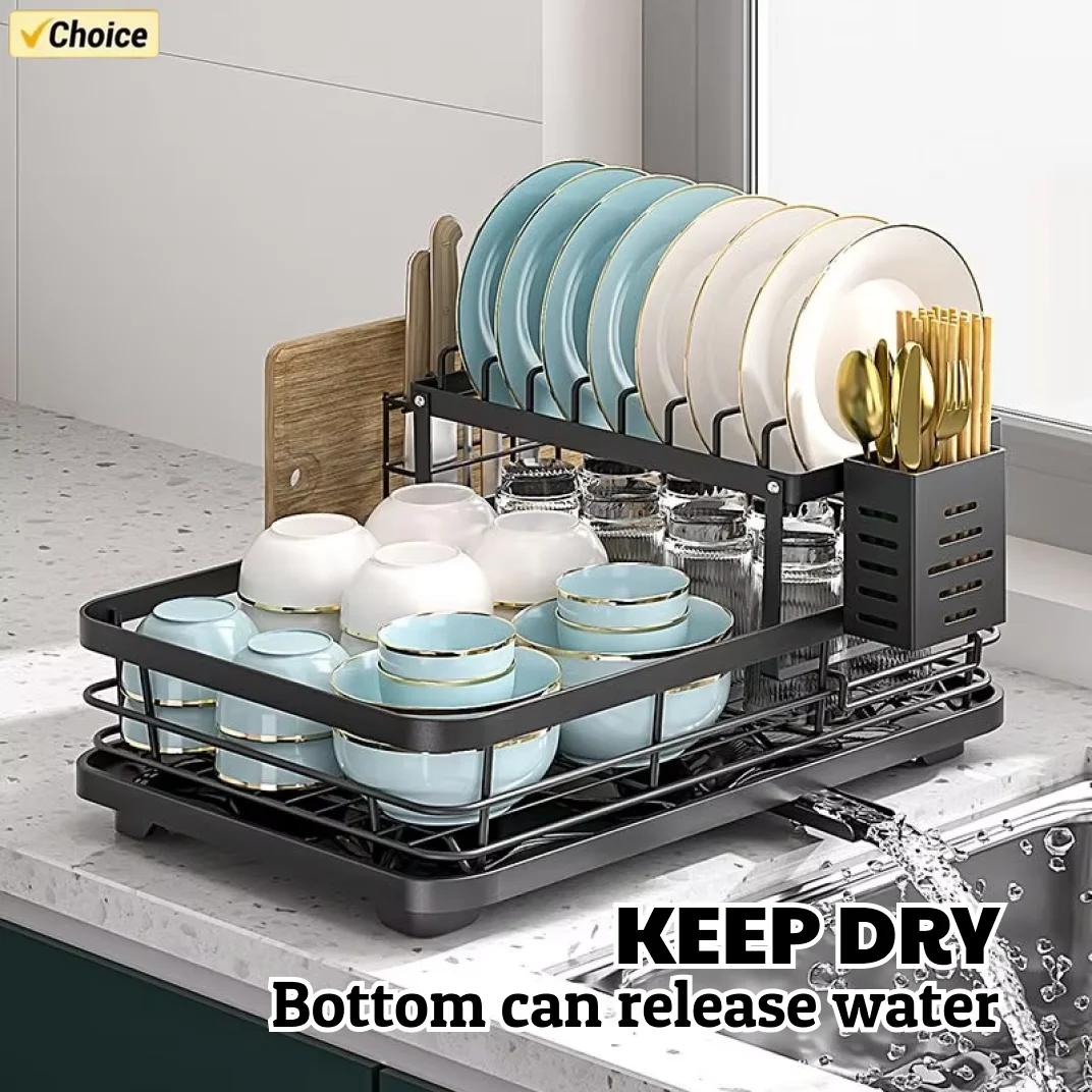Kitchen Storage Rack Dish Drying Rack Adjustable Stainless Steel For Kitchen