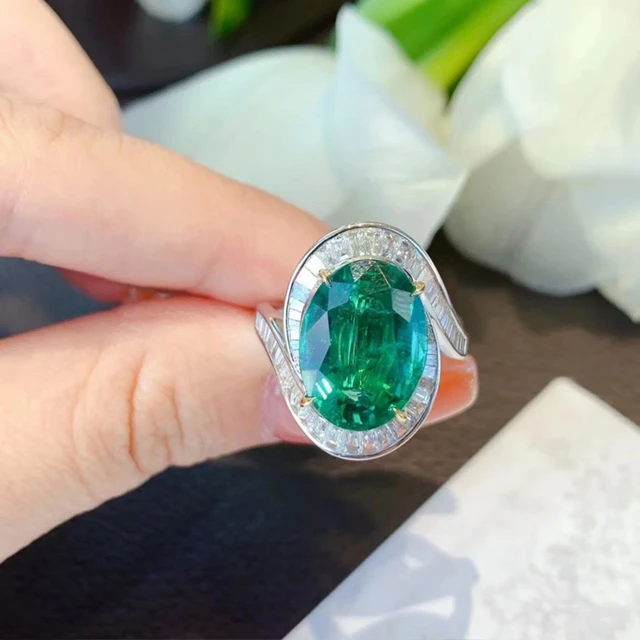 Divya Shakti Emerald / Panna Gemstone Silver Ring Natural AAA Quality For  Women - Divya Shakti Online