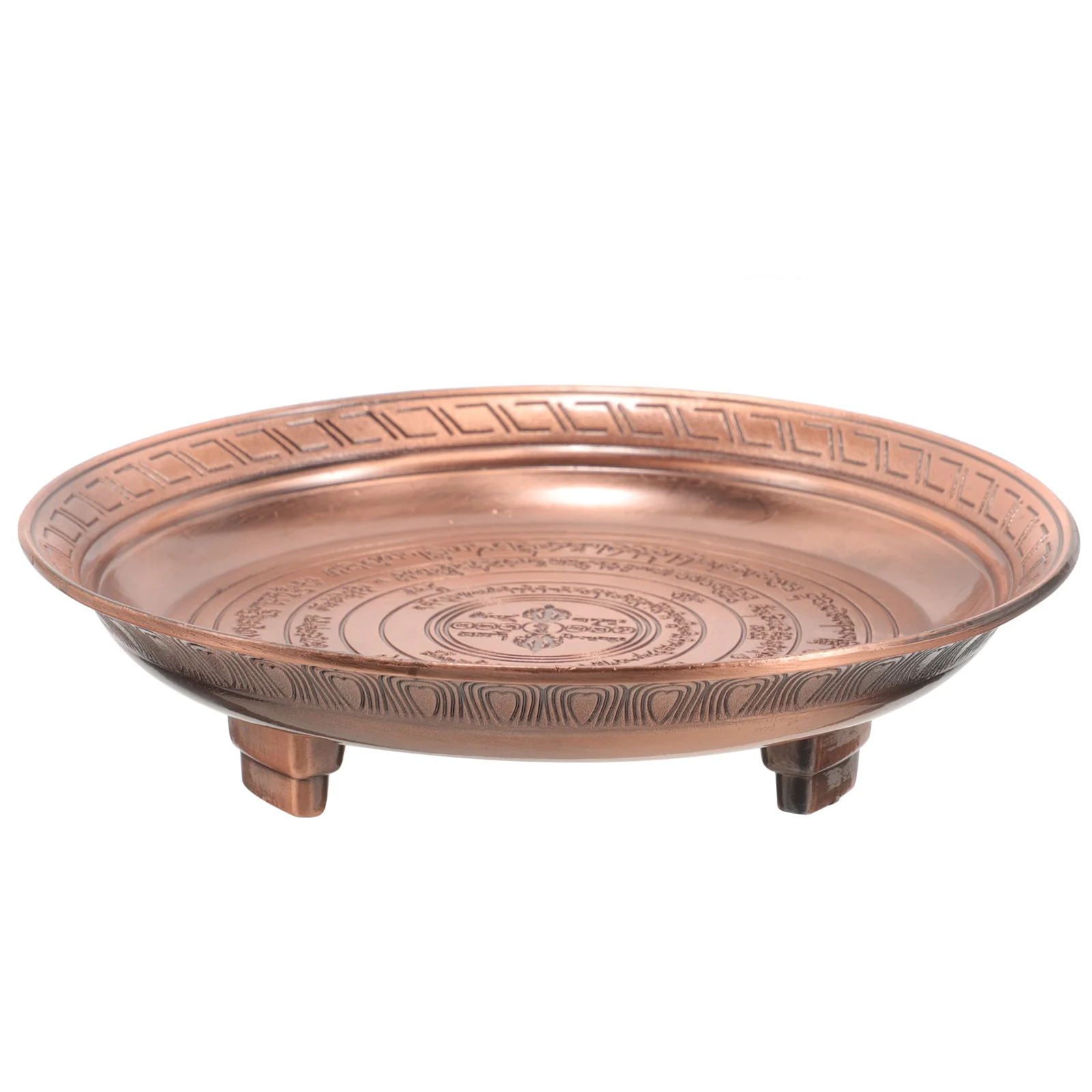 

Tray Temple Dish Metal Offering Plate Supplies Smoke Furnace Worship Vintage