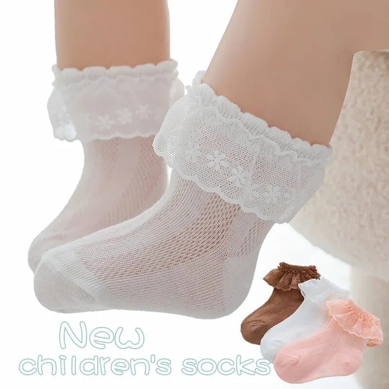 GirlsSummerFashionChildrenLaceTrimSocksPrincessWhiteBabyGirl