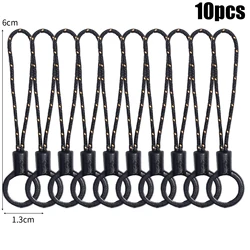 Lanyard Ring Keychain and DIY Accessories Pack - Durable Nylon Material, Available in Sets (Black Yellow 10PCS)