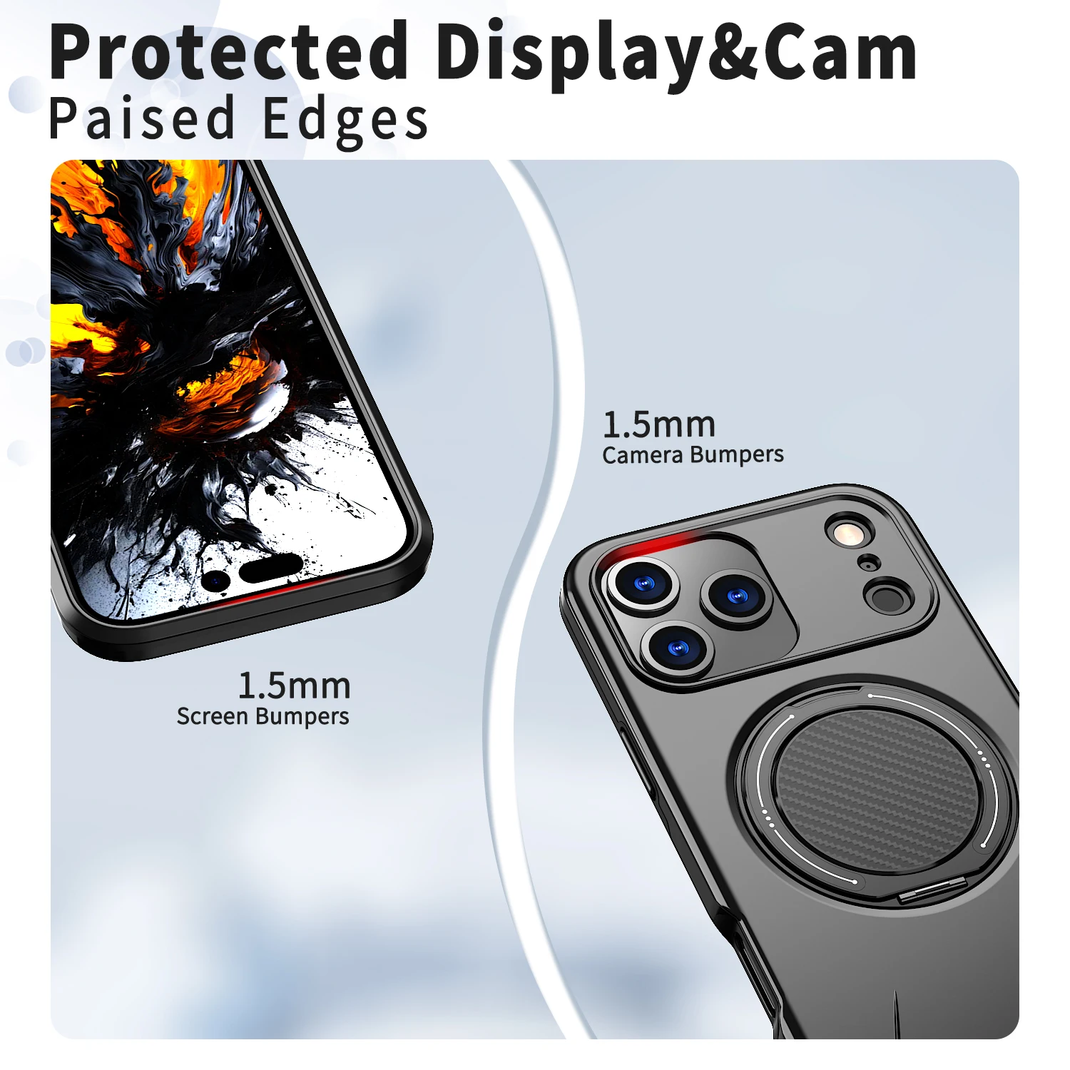 Magnetic Shockproof Phone Case with 360° Rotating Stand and Holder