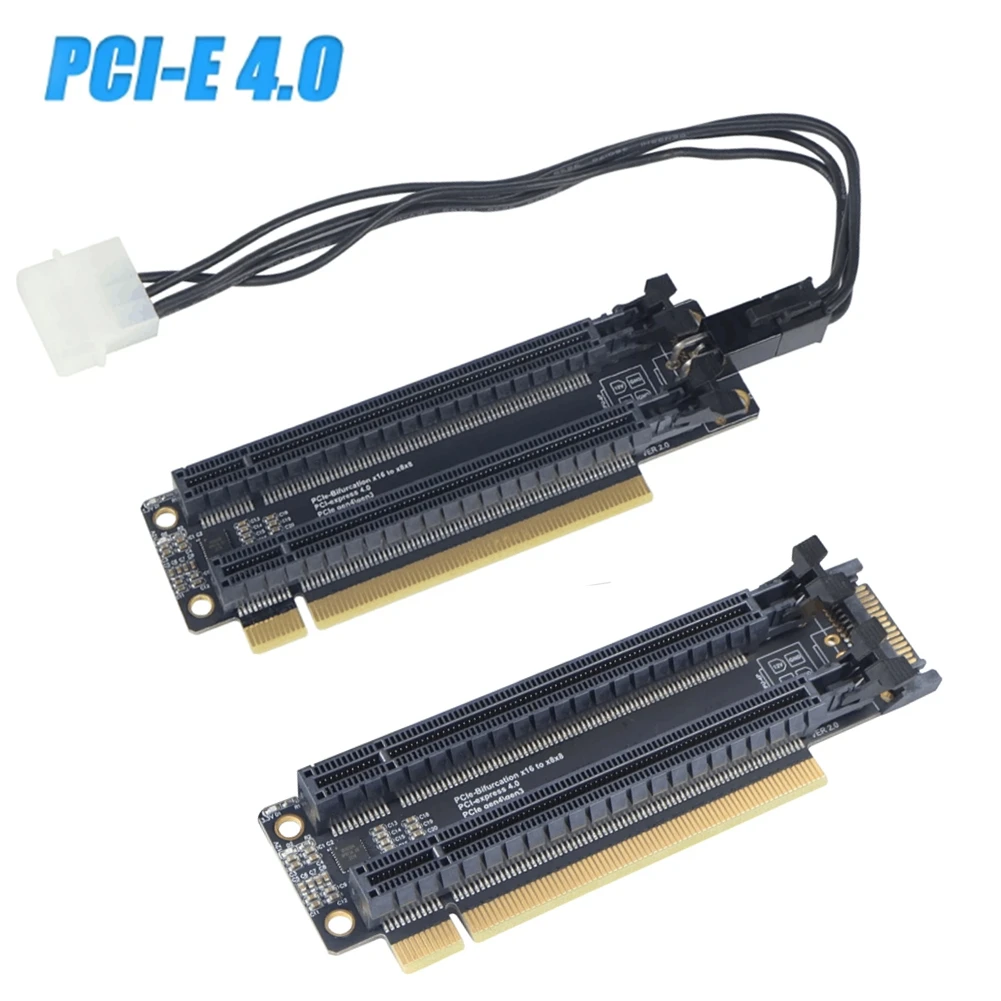 Jhh-link Placa de Expansão Pcie 4.0×16 a Split Card Pcie-bifurcação X16 a x8 20 mm Slots Espaçado Cpu 4p Sata Pcie Gen4 Gen3