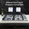 30" NG/LPG Gas Cooktop 4 Sealed Burners Stainless Steel 18000BTU Max 5