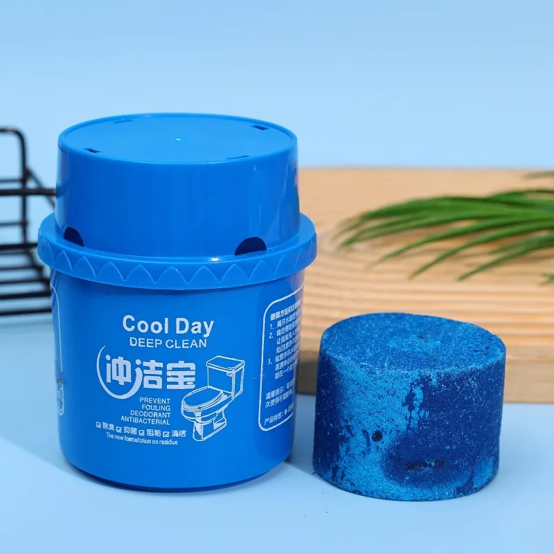 Automatic Toilet Bowl Cleaner Tablets - Deodorizing and Stain-Removing Blue Bubble Solution