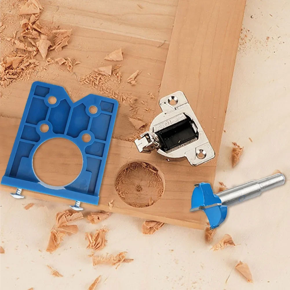 

Hole Locator 35mm Guide Punch Hinge Door Woodworking Opener Cabinet Concealed Carpentry Drilling Jig Set Bits Accessories Tools