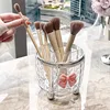 Rotating Cosmetic Makeup Organizer Storage Tube with Lid Clear Organizer Box Makeup Brush Holder Acrylic Organizers Bathroom 3