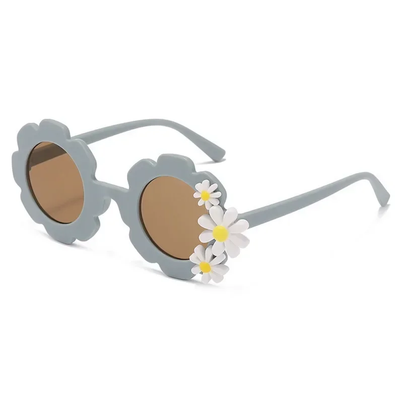 Kids Cute Round Sunflower Sunglasses Boys Girls Outdoor Travel Beach Acrylic Sun Glasses Sun Shade Eyewear UV400 Gafas De Sol