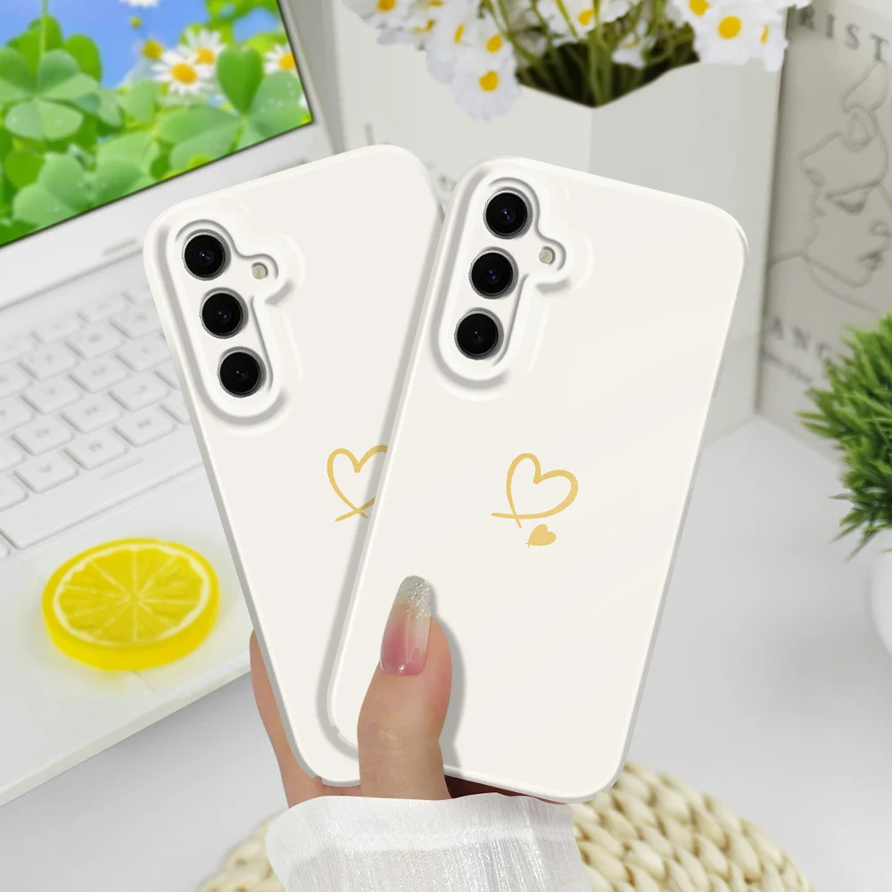 Elegant Simple Love Heart Phone Case - Chic Hard Cover Design