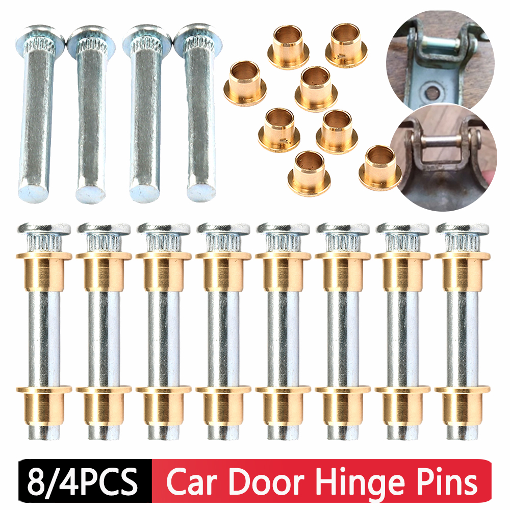 8/4Pcs Auto Door Hinge Repair Kit High Strength Corrosion-Resistant Door Hinge Pin Bushing Repair Kit for Nissan Navara1997-2005