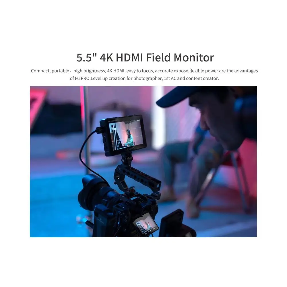 F6 Pro 5.5 Inch DSLR Camera Filed Monitor Touch Screen 1600nits Ultra Bright IPS