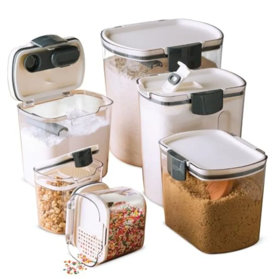 ProKeeper Baker's Airtight Kitchen Storage Canister Container Set for Flour Sugar and More Keeps Ingredients Fresh with Accesso