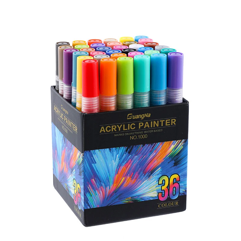 

Acrylic Paint Pens, Round Tip, 4/8/12/15/24/36 Waterproof Paint Art Marker Pen Set for Rock Painting, DIY Craft Projects, Glass