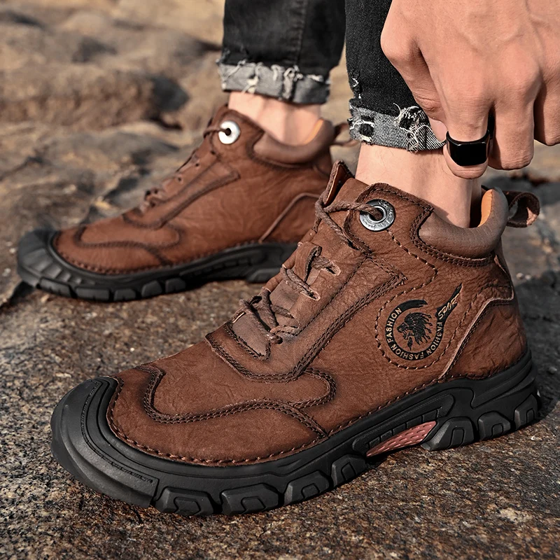 

Men Winter snow Boots high top keep warm snow boots Genuine Leather ankle boots for men BaulBarkman Brand Men Ankle Boots
