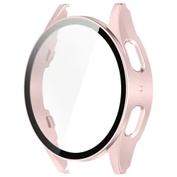 All-Around Anti-Fall Glass and PC Watch Case with Screen Protector for Galaxy watch 4 40mm (Rose gold)
