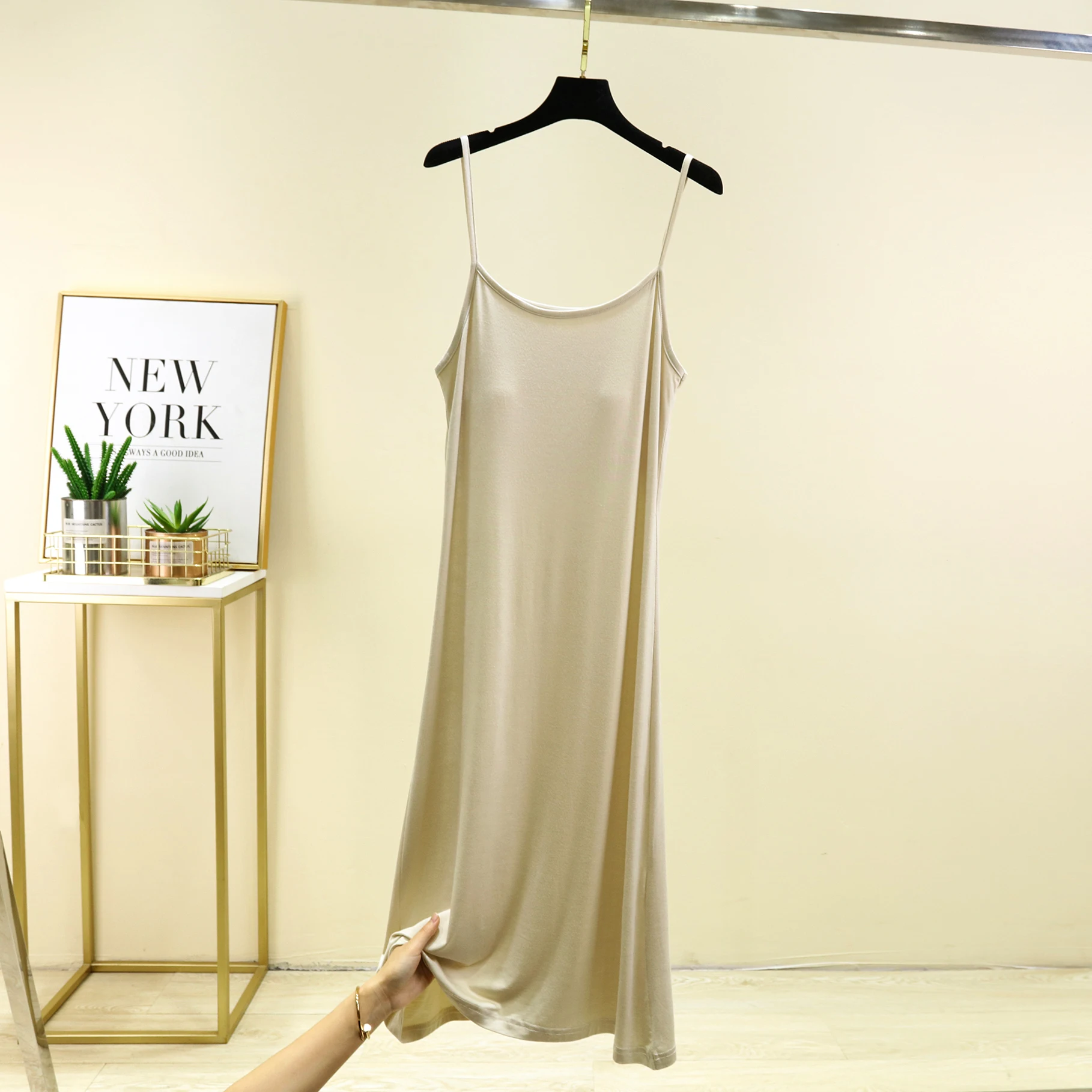 Mid-length off-white