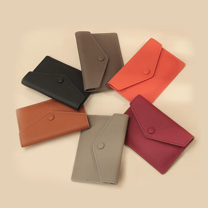 Leather Slim Wallet Minimalist Front Pocket Wallets RFID Blocking Credit Card Holder Holds up to 6 Cards for Men Women