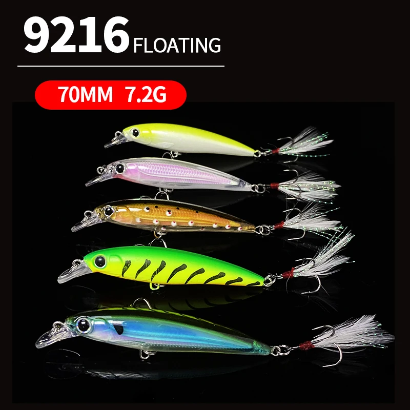 70mm 7.2g Floating Minnow Fishing Lure Pesca Wobbler Artificial Bait for Freshwater Trout Pike Carp Swimbait Fishing Accessories