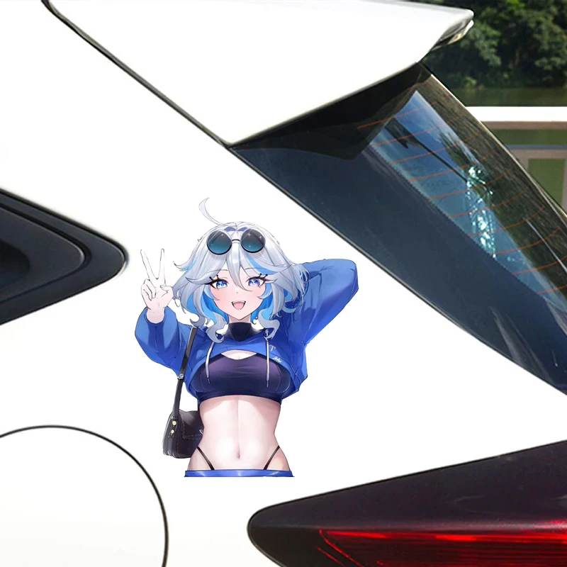 Adesivi per auto Ragazza carina Adesivi impermeabili resistenti ai graffi Decalcomania in vinile Accessori per auto - immagine 3
