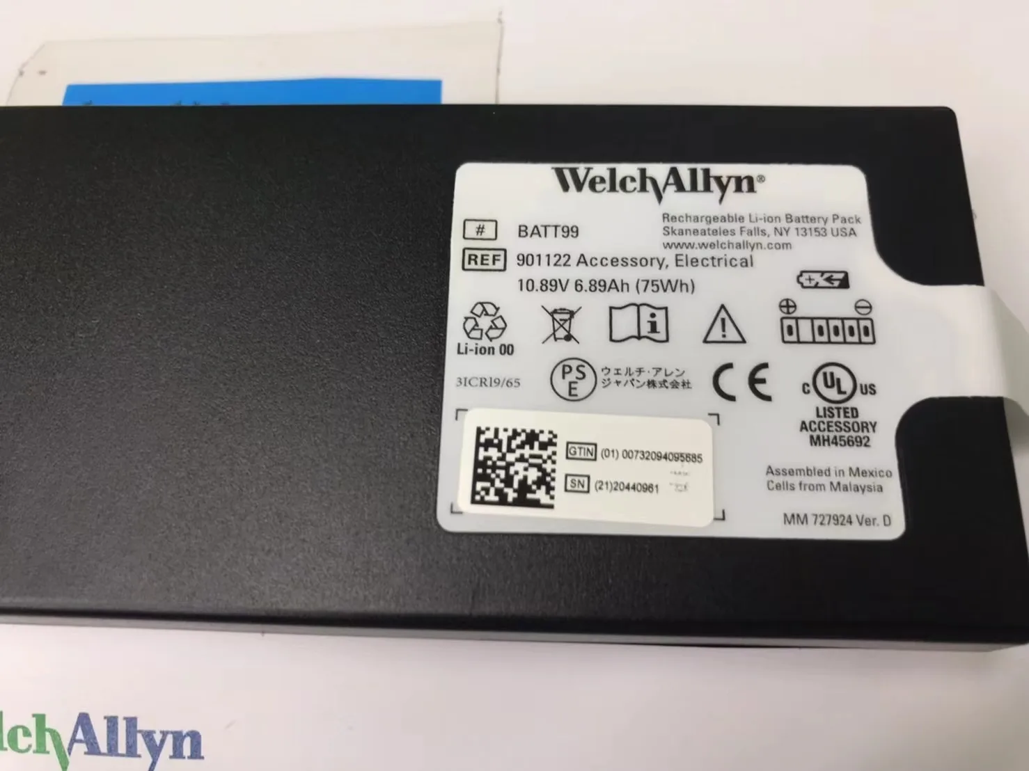 

Battery Pack for Welch Allyn REF: 901122 new