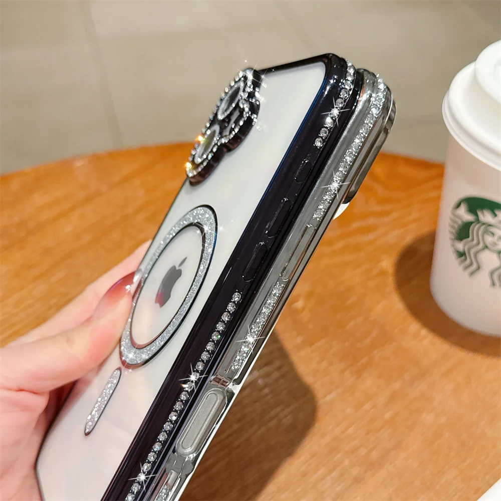 Sparkling Rhinestone Crystal Clear Bling Magnetic Case Cover