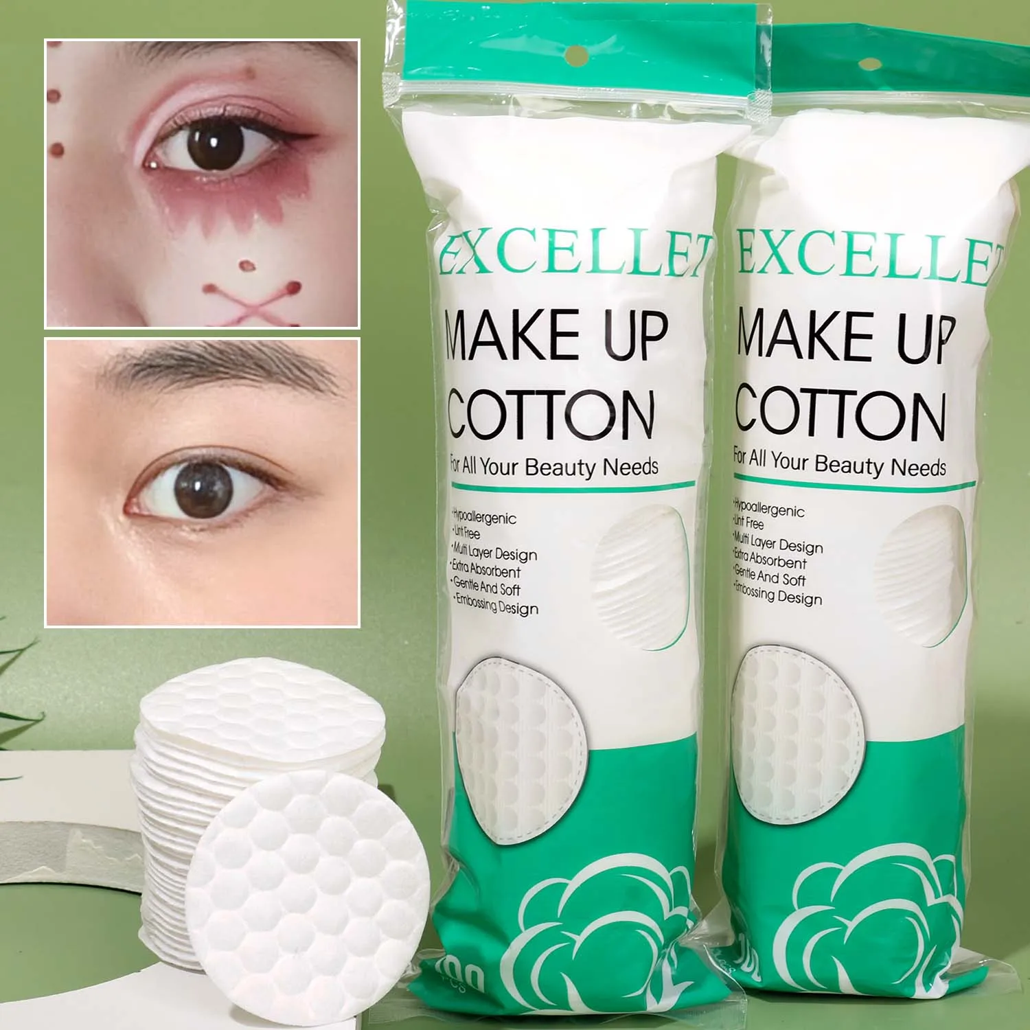 Eco-Friendly Breathable Cotton Makeup and Nail Polish Remover Pads