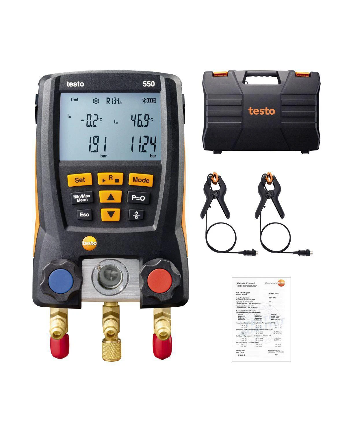 Testo 550-エアコン用の圧力デジタルマニホールド,完全なセット