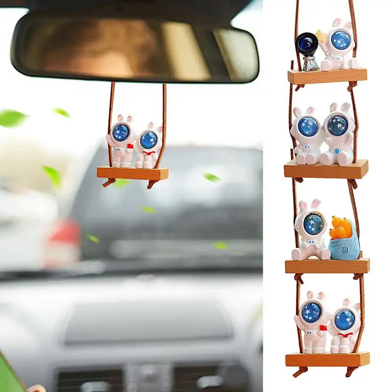 

Искусственная подвеска в форме кролика для автомобиля, декоративная подвеска в виде дерева, забавные аксессуары для интерьера, зеркальное украшение для магазинов