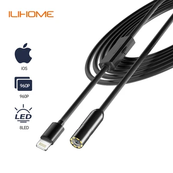 Industrial Endoscope HD960P Wired Camera Direct Connect with IPhone Ipad Pipe Inspection Borescope 8MM Lens 8LED IP68 Waterproof 1